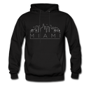 Miami, Florida Hoodie - Skyline Miami Crewneck Hooded Sweatshirt - black