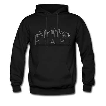 Miami, Florida Hoodie - Skyline Miami Crewneck Hooded Sweatshirt - black