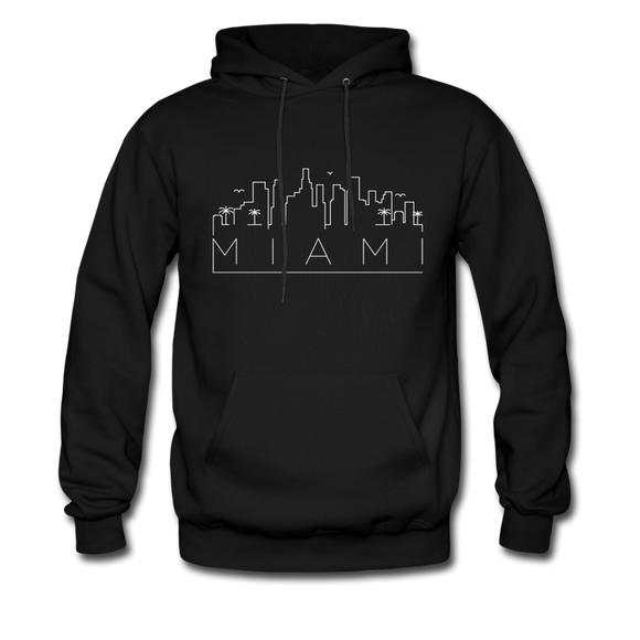 Miami, Florida Hoodie - Skyline Miami Crewneck Hooded Sweatshirt - black