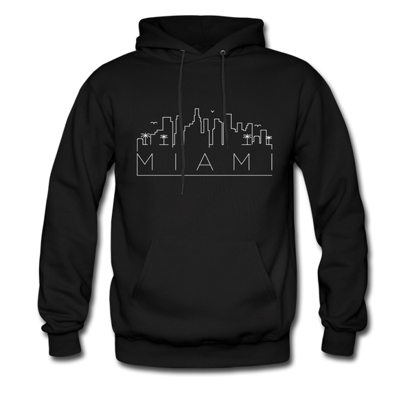 Miami, Florida Hoodie - Skyline Miami Crewneck Hooded Sweatshirt - black