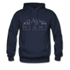 Miami, Florida Hoodie - Skyline Miami Crewneck Hooded Sweatshirt - navy