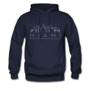 Miami, Florida Hoodie - Skyline Miami Crewneck Hooded Sweatshirt - navy