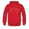 Miami, Florida Hoodie - Skyline Miami Crewneck Hooded Sweatshirt - red