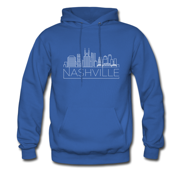 Nashville, Tennessee Hoodie - Skyline Nashville Crewneck Hooded Sweatshirt - royal blue