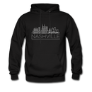 Nashville, Tennessee Hoodie - Skyline Nashville Crewneck Hooded Sweatshirt - black