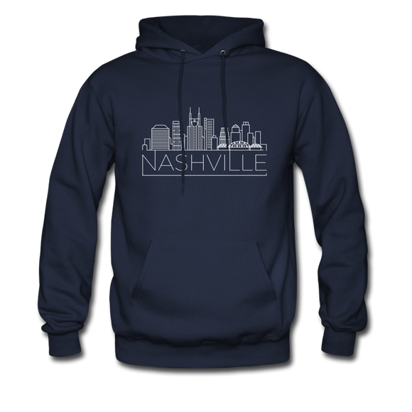 Nashville, Tennessee Hoodie - Skyline Nashville Crewneck Hooded Sweatshirt - navy