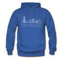 Milwaukee, Wisconsin Hoodie - Skyline Milwaukee Crewneck Hooded Sweatshirt - royal blue