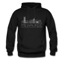 Milwaukee, Wisconsin Hoodie - Skyline Milwaukee Crewneck Hooded Sweatshirt - black