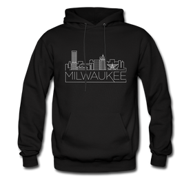 Milwaukee, Wisconsin Hoodie - Skyline Milwaukee Crewneck Hooded Sweatshirt - black