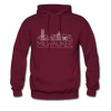 Milwaukee, Wisconsin Hoodie - Skyline Milwaukee Crewneck Hooded Sweatshirt - burgundy