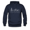 Milwaukee, Wisconsin Hoodie - Skyline Milwaukee Crewneck Hooded Sweatshirt - navy