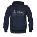 Milwaukee, Wisconsin Hoodie - Skyline Milwaukee Crewneck Hooded Sweatshirt - navy