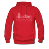 Milwaukee, Wisconsin Hoodie - Skyline Milwaukee Crewneck Hooded Sweatshirt - red