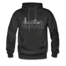 Milwaukee, Wisconsin Hoodie - Skyline Milwaukee Crewneck Hooded Sweatshirt - charcoal gray