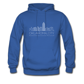 Oklahoma City, Oklahoma Hoodie - Skyline Oklahoma City Crewneck Hooded Sweatshirt - royal blue