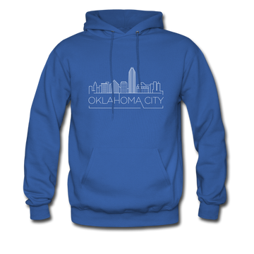 Oklahoma City, Oklahoma Hoodie - Skyline Oklahoma City Crewneck Hooded Sweatshirt - royal blue