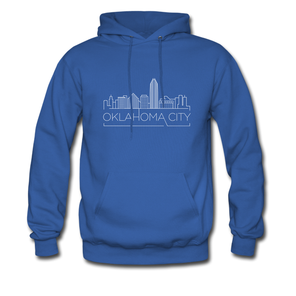 Oklahoma City, Oklahoma Hoodie - Skyline Oklahoma City Crewneck Hooded Sweatshirt - royal blue