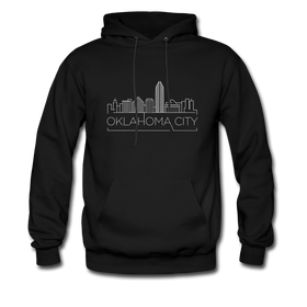 Oklahoma City, Oklahoma Hoodie - Skyline Oklahoma City Crewneck Hooded Sweatshirt - black