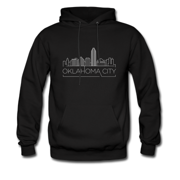 Oklahoma City, Oklahoma Hoodie - Skyline Oklahoma City Crewneck Hooded Sweatshirt - black