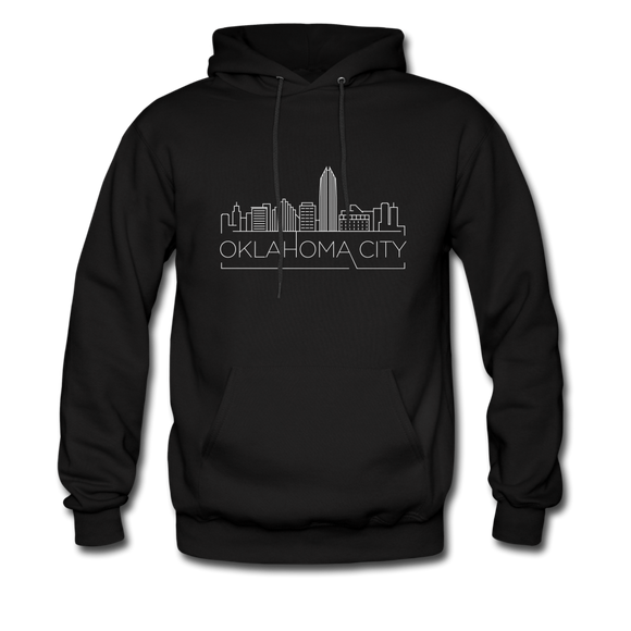 Oklahoma City, Oklahoma Hoodie - Skyline Oklahoma City Crewneck Hooded Sweatshirt - black