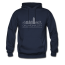Oklahoma City, Oklahoma Hoodie - Skyline Oklahoma City Crewneck Hooded Sweatshirt - navy