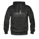 Oklahoma City, Oklahoma Hoodie - Skyline Oklahoma City Crewneck Hooded Sweatshirt - charcoal gray