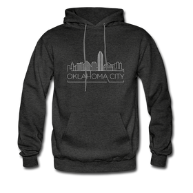 Oklahoma City, Oklahoma Hoodie - Skyline Oklahoma City Crewneck Hooded Sweatshirt - charcoal gray