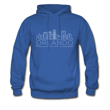 Orlando, Florida Hoodie - Skyline Orlando Crewneck Hooded Sweatshirt - royal blue