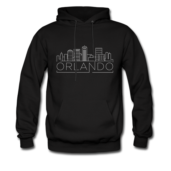 Orlando, Florida Hoodie - Skyline Orlando Crewneck Hooded Sweatshirt - black