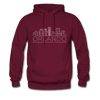 Orlando, Florida Hoodie - Skyline Orlando Crewneck Hooded Sweatshirt - burgundy