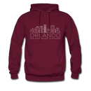 Orlando, Florida Hoodie - Skyline Orlando Crewneck Hooded Sweatshirt - burgundy