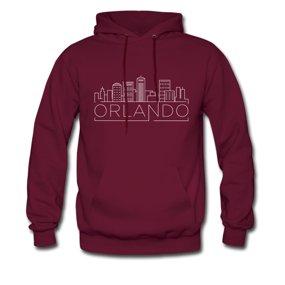 Orlando, Florida Hoodie - Skyline Orlando Crewneck Hooded Sweatshirt - burgundy
