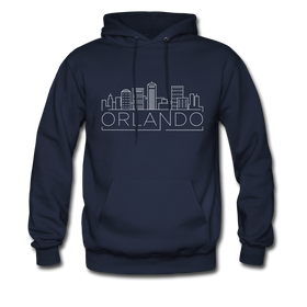 Orlando, Florida Hoodie - Skyline Orlando Crewneck Hooded Sweatshirt - navy