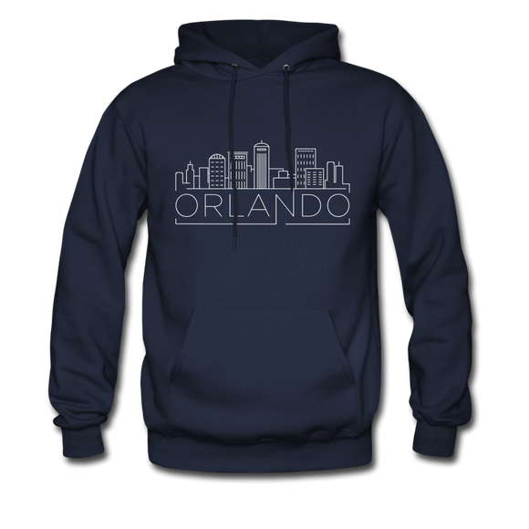 Orlando, Florida Hoodie - Skyline Orlando Crewneck Hooded Sweatshirt - navy