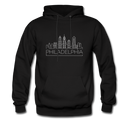 Philadelphia, Pennsylvania Hoodie - Skyline Philadelphia Crewneck Hooded Sweatshirt - black