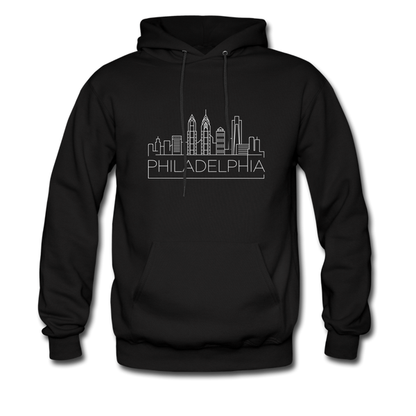 Philadelphia, Pennsylvania Hoodie - Skyline Philadelphia Crewneck Hooded Sweatshirt - black