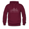Philadelphia, Pennsylvania Hoodie - Skyline Philadelphia Crewneck Hooded Sweatshirt - burgundy