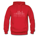 Philadelphia, Pennsylvania Hoodie - Skyline Philadelphia Crewneck Hooded Sweatshirt - red