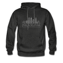 Philadelphia, Pennsylvania Hoodie - Skyline Philadelphia Crewneck Hooded Sweatshirt - charcoal gray