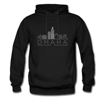 Omaha, Nebraska Hoodie - Skyline Omaha Crewneck Hooded Sweatshirt - black