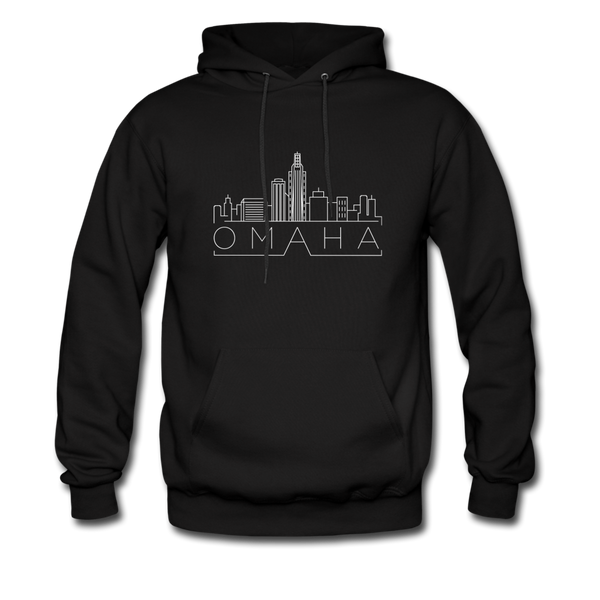 Omaha, Nebraska Hoodie - Skyline Omaha Crewneck Hooded Sweatshirt - black