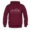 Portland, Oregon Hoodie - Skyline Portland Crewneck Hooded Sweatshirt - burgundy