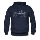 Portland, Oregon Hoodie - Skyline Portland Crewneck Hooded Sweatshirt - navy