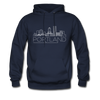 Portland, Oregon Hoodie - Skyline Portland Crewneck Hooded Sweatshirt - navy