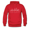 Portland, Oregon Hoodie - Skyline Portland Crewneck Hooded Sweatshirt - red