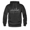 Portland, Oregon Hoodie - Skyline Portland Crewneck Hooded Sweatshirt - charcoal gray