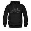 Raleigh, North Carolina Hoodie - Skyline Raleigh Crewneck Hooded Sweatshirt - black
