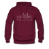 Raleigh, North Carolina Hoodie - Skyline Raleigh Crewneck Hooded Sweatshirt - burgundy