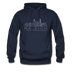 Raleigh, North Carolina Hoodie - Skyline Raleigh Crewneck Hooded Sweatshirt - navy