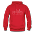 Raleigh, North Carolina Hoodie - Skyline Raleigh Crewneck Hooded Sweatshirt - red